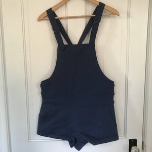 Navy cotton short overalls size XS